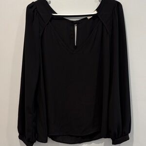 Everly Classic Black V-Neck Blouse
